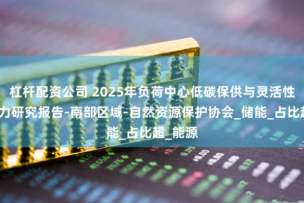 杠杆配资公司 2025年负荷中心低碳保供与灵活性资源潜力研究报告-南部区域-自然资源保护协会_储能_占比超_能源
